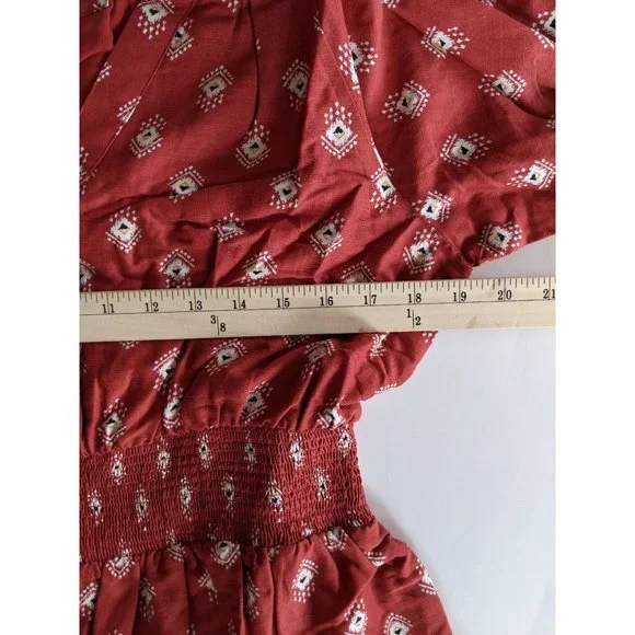 NWT Anthropologie Felipa Maxi Dress M Smocked Red - Picture 11 of 12